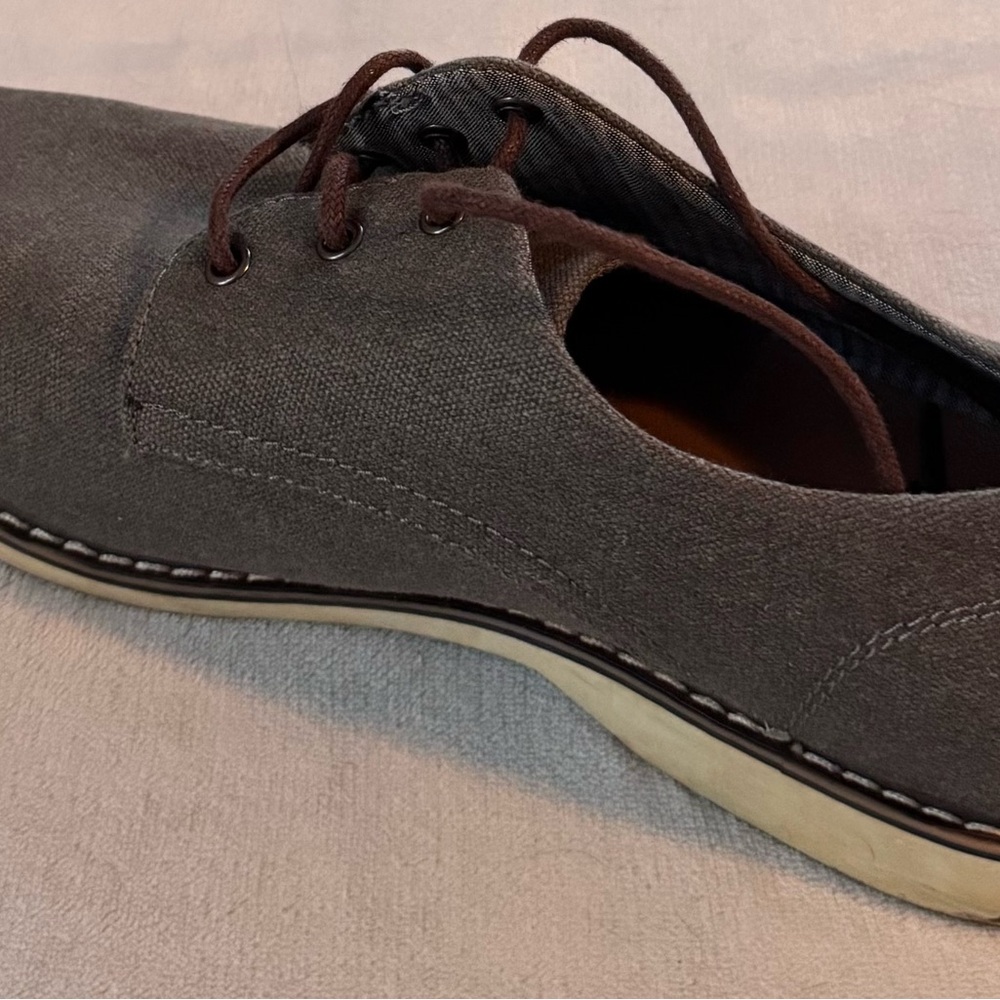 Men's Gray Canvas Lace-Up Shoes